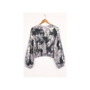 NWT Lulus Do Not Disturb Black Tie-Dye Pullover Sweatshirt (XS)